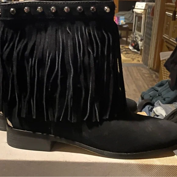 MICHAEL KORS Black Fringe Ankle Booties NWOT - Picture 11 of 15